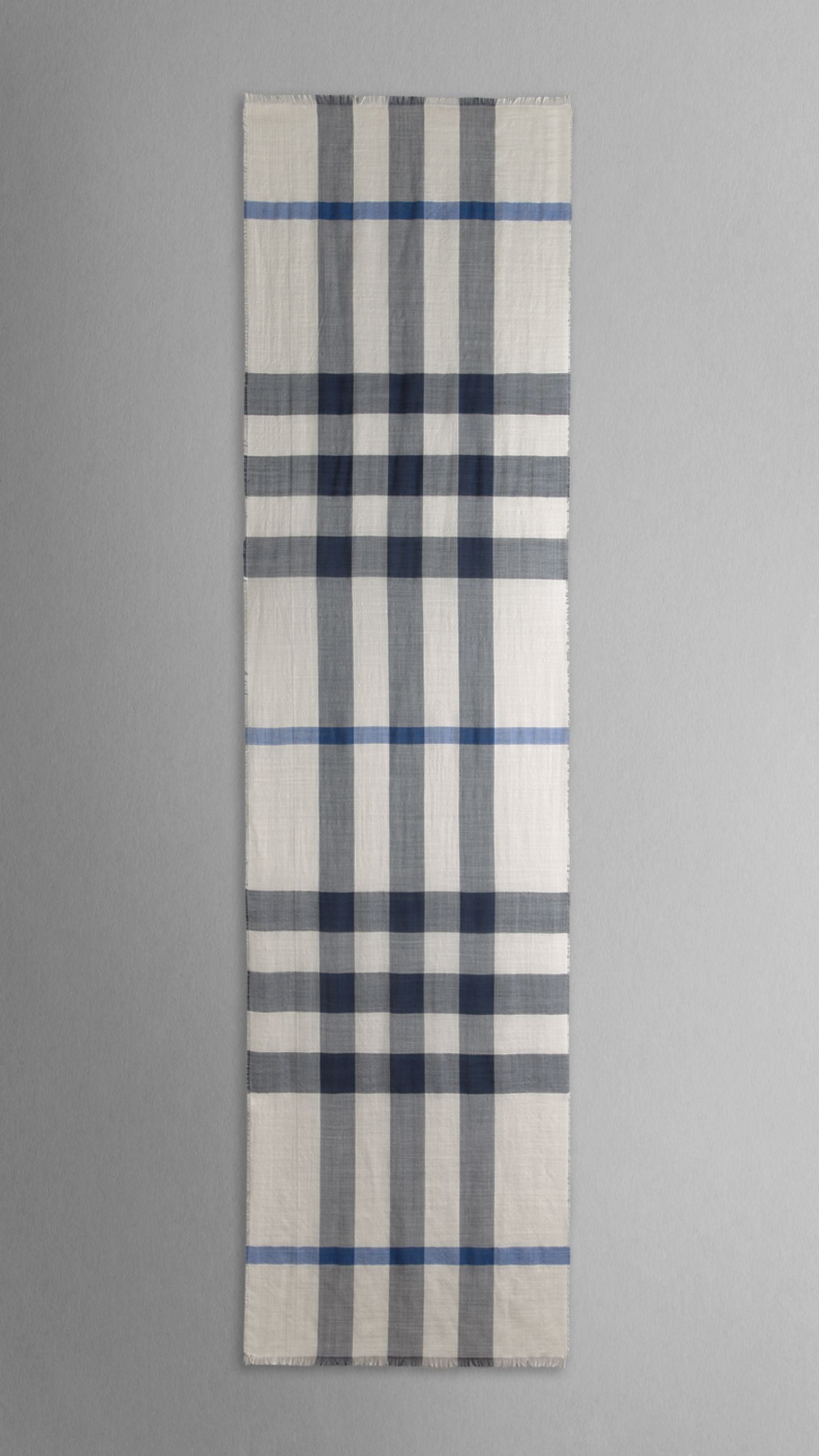 CHALK WHITE CHECK Écharpe en check laine et soie