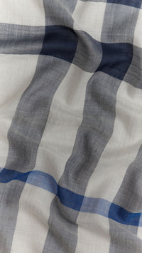 CHALK WHITE CHECK Écharpe en check laine et soie