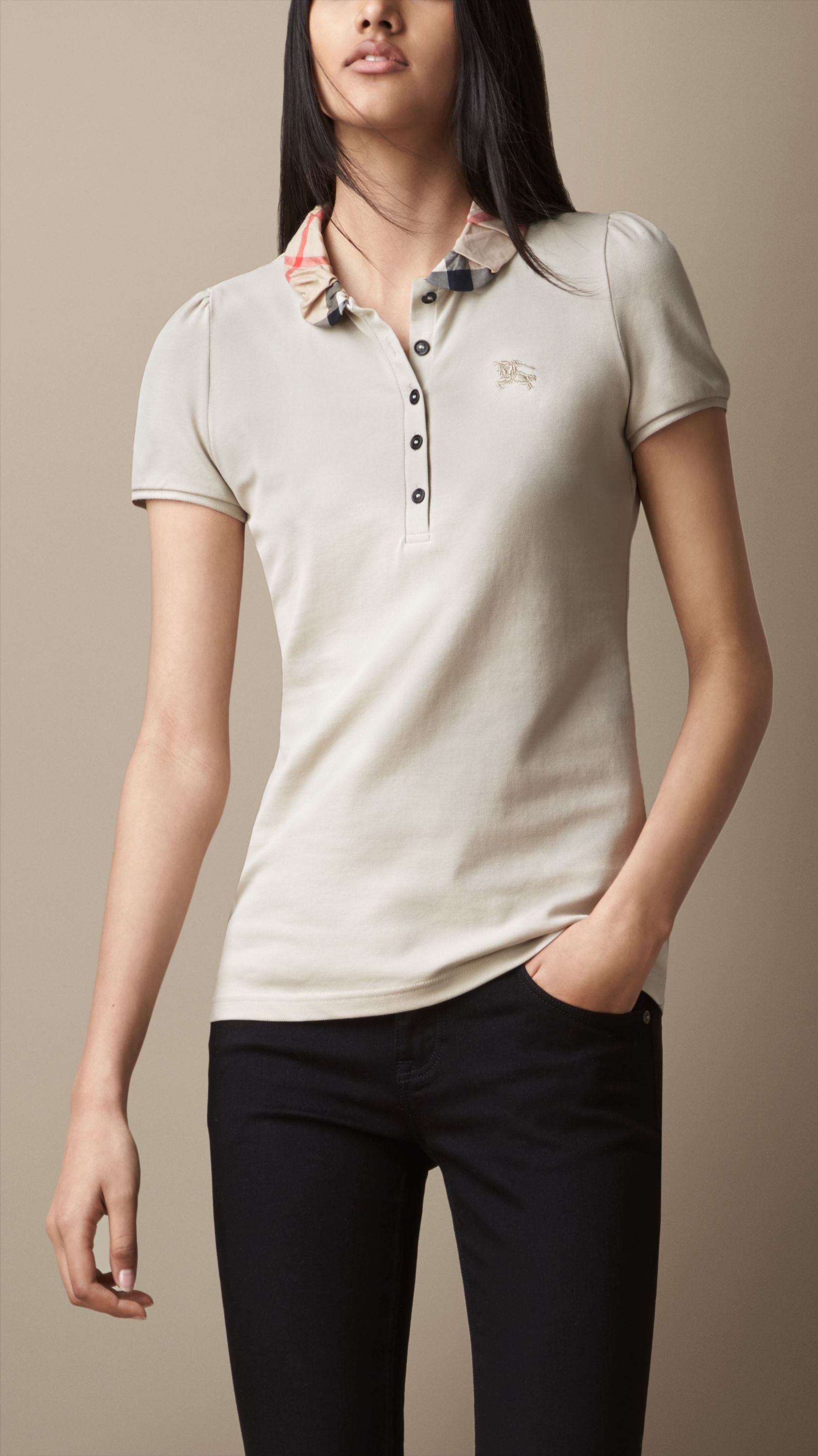 TRENCH Polo avec col en check