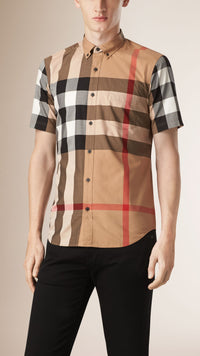 CAMEL Chemise en coton à motif Giant exploded check