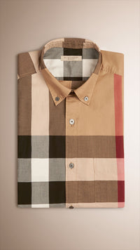 CAMEL Chemise en coton à motif Giant exploded check