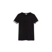 BLACK T-shirt en coton extensible avec revers à motif check