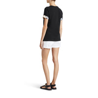 BLACK T-shirt en coton extensible avec revers à motif check