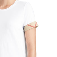 WHITE T-shirt en coton extensible avec revers à motif check