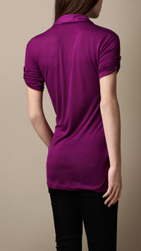 DAMSON MAGENTA Polo militaire en jersey de modal