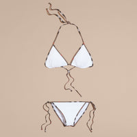 WHITE Bikini triangle avec bordure check