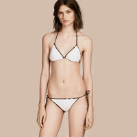 WHITE Bikini triangle avec bordure check