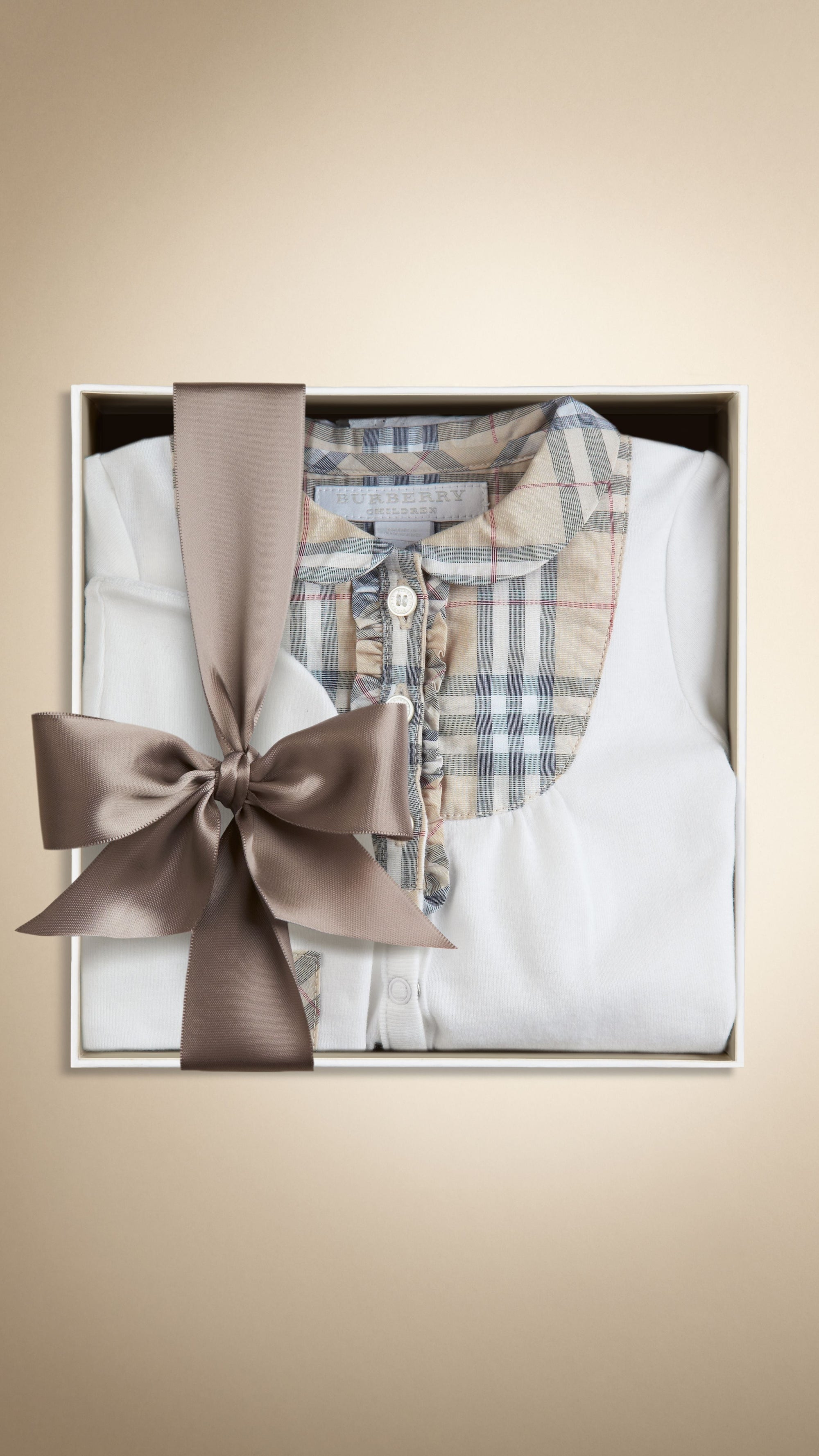 WHITE Set cadeau deux pièces pour bébé en coton