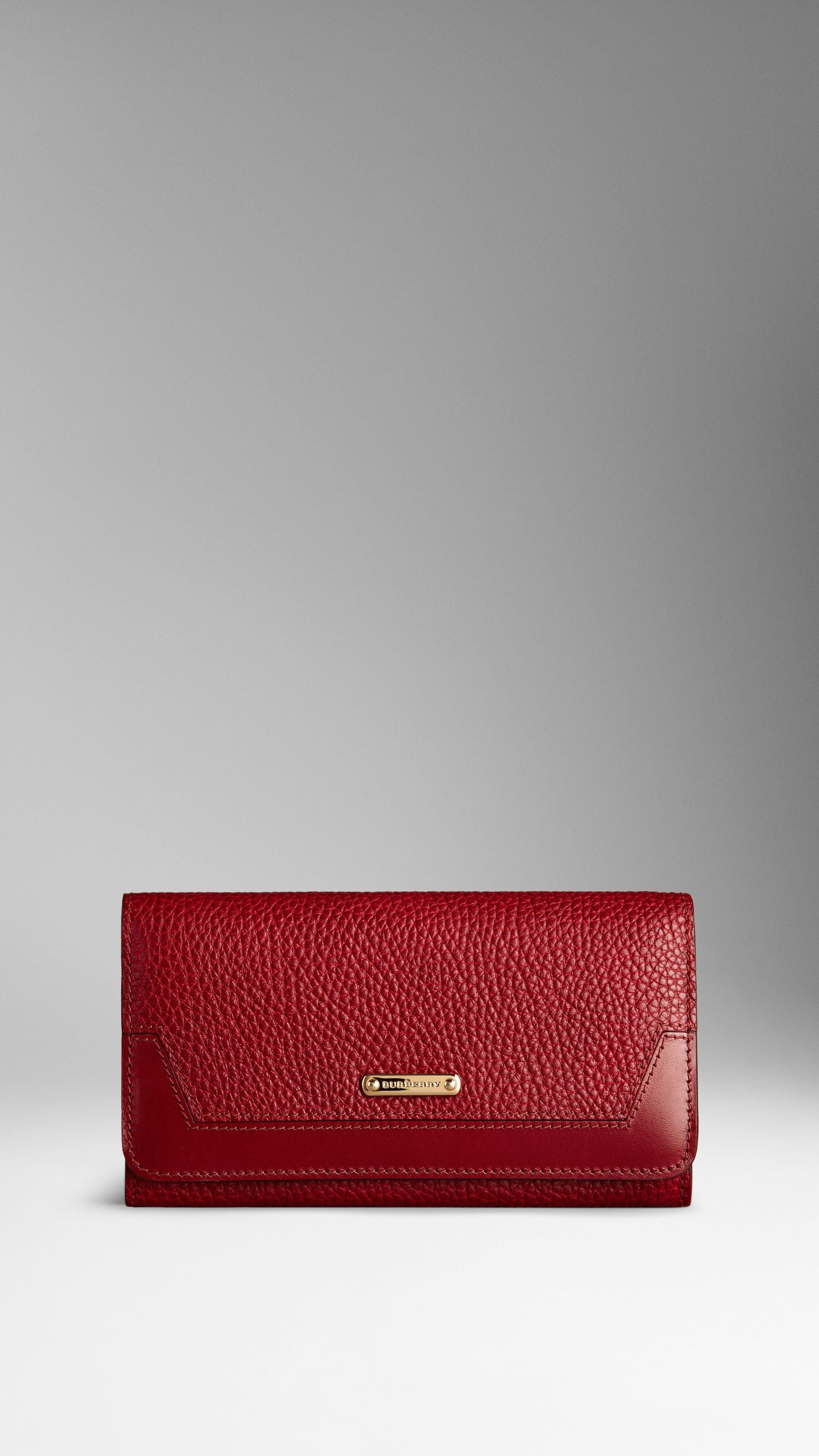 BLOOD RED Portefeuille continental en cuir grainé