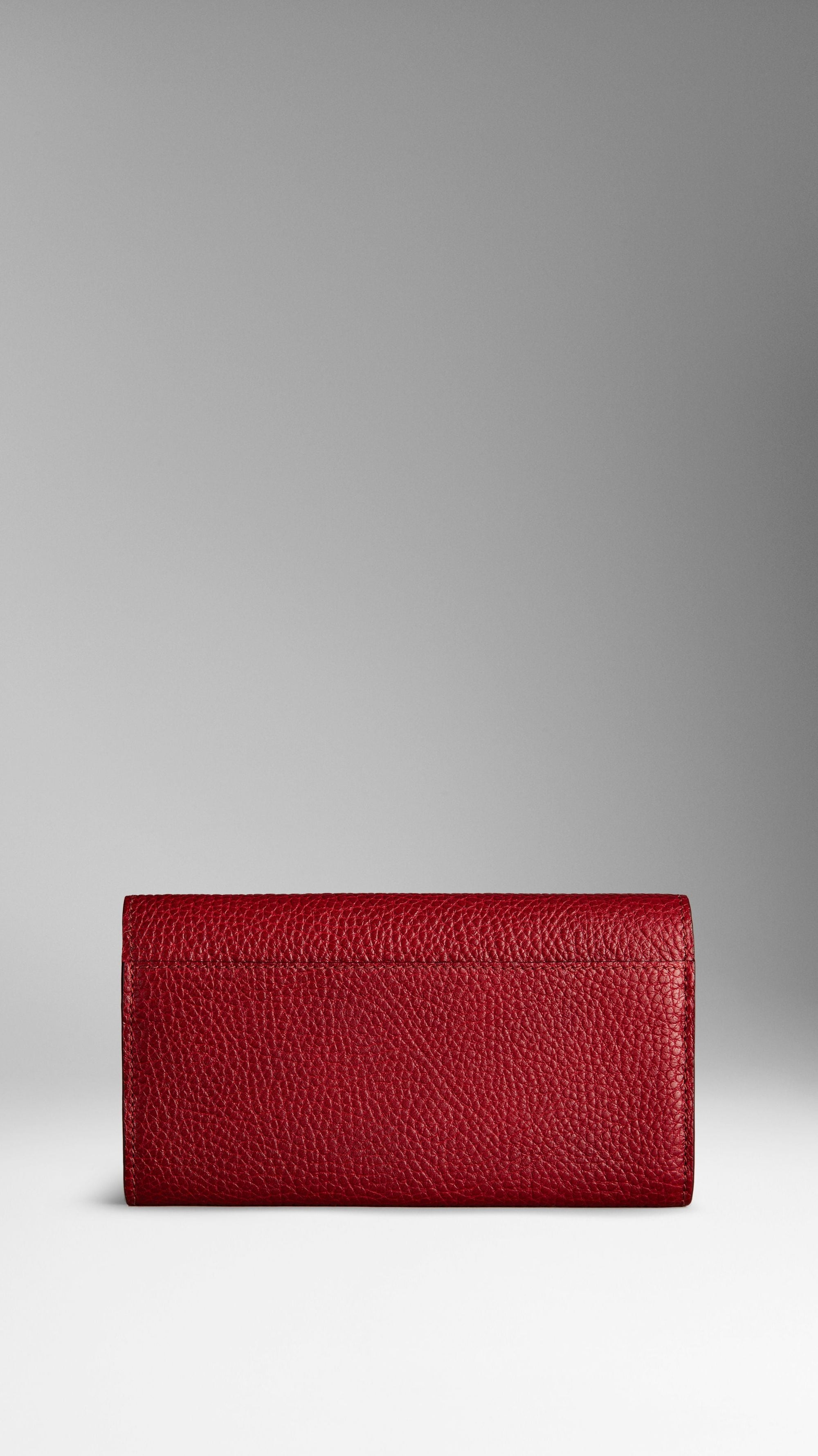 BLOOD RED Portefeuille continental en cuir grainé