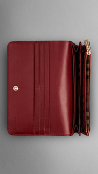 BLOOD RED Portefeuille continental en cuir grainé