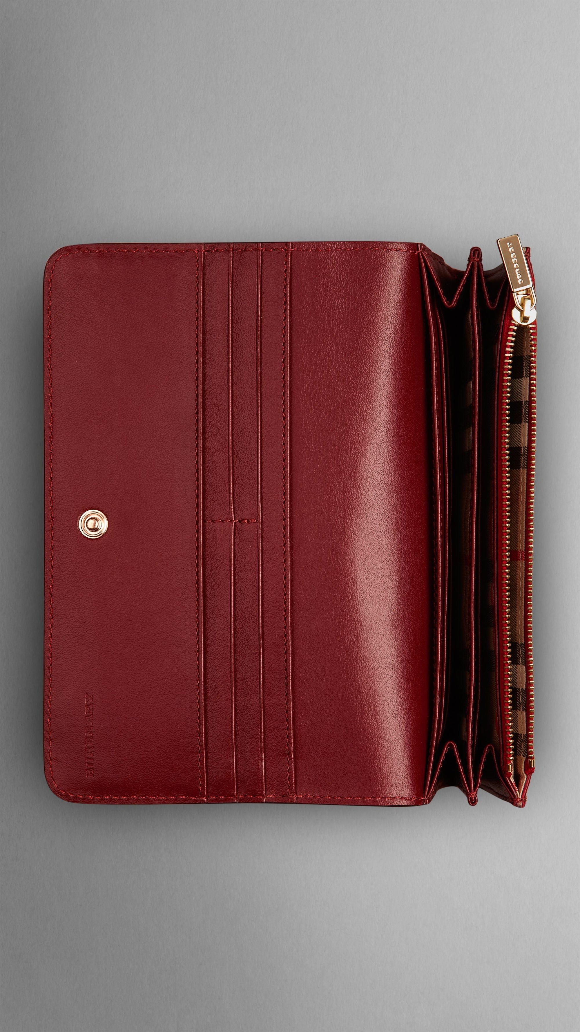 BLOOD RED Portefeuille continental en cuir grainé