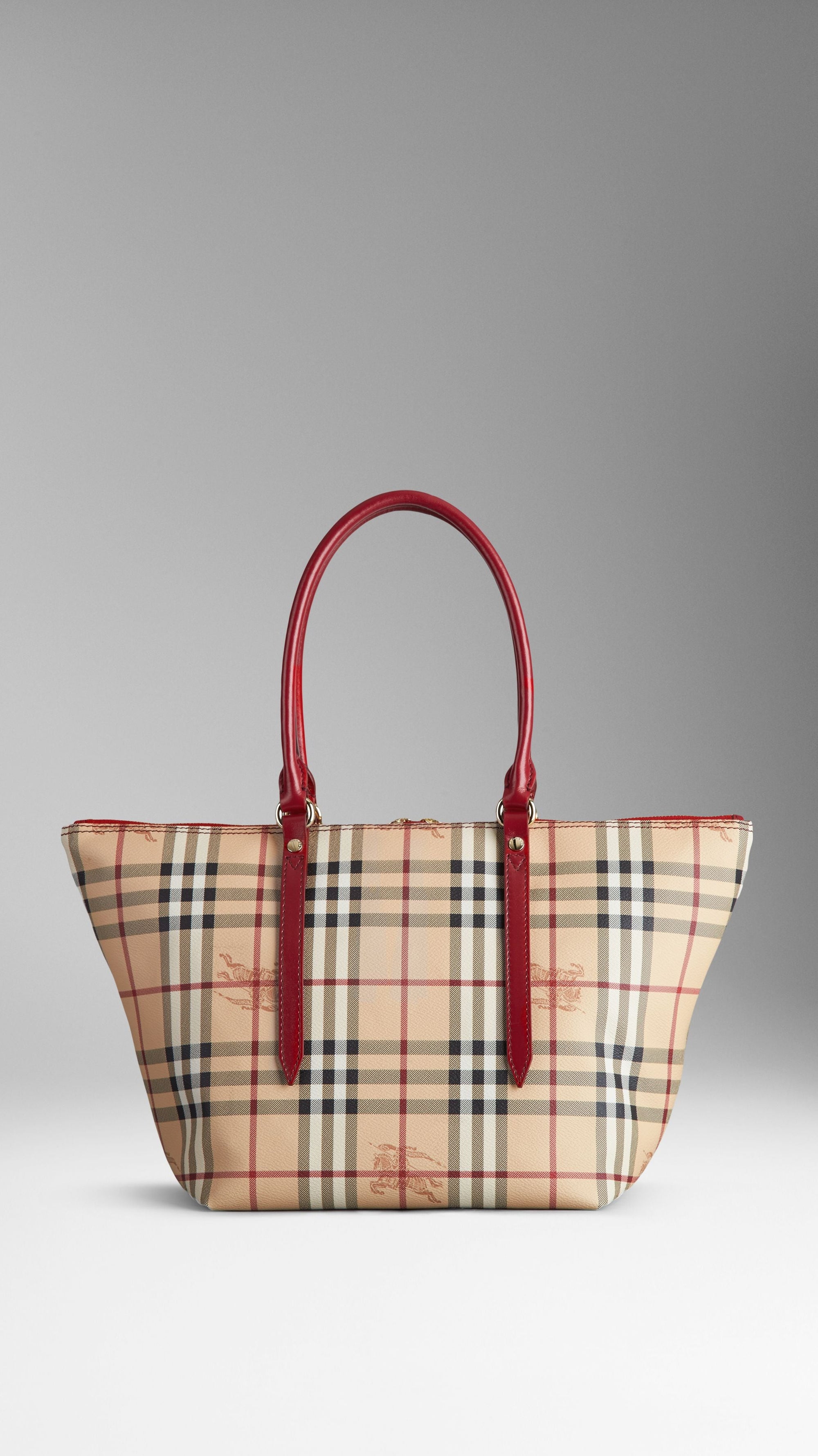 MILITARY RED Petit sac tote en Haymarket Check
