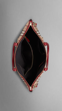 MILITARY RED Petit sac tote en Haymarket Check
