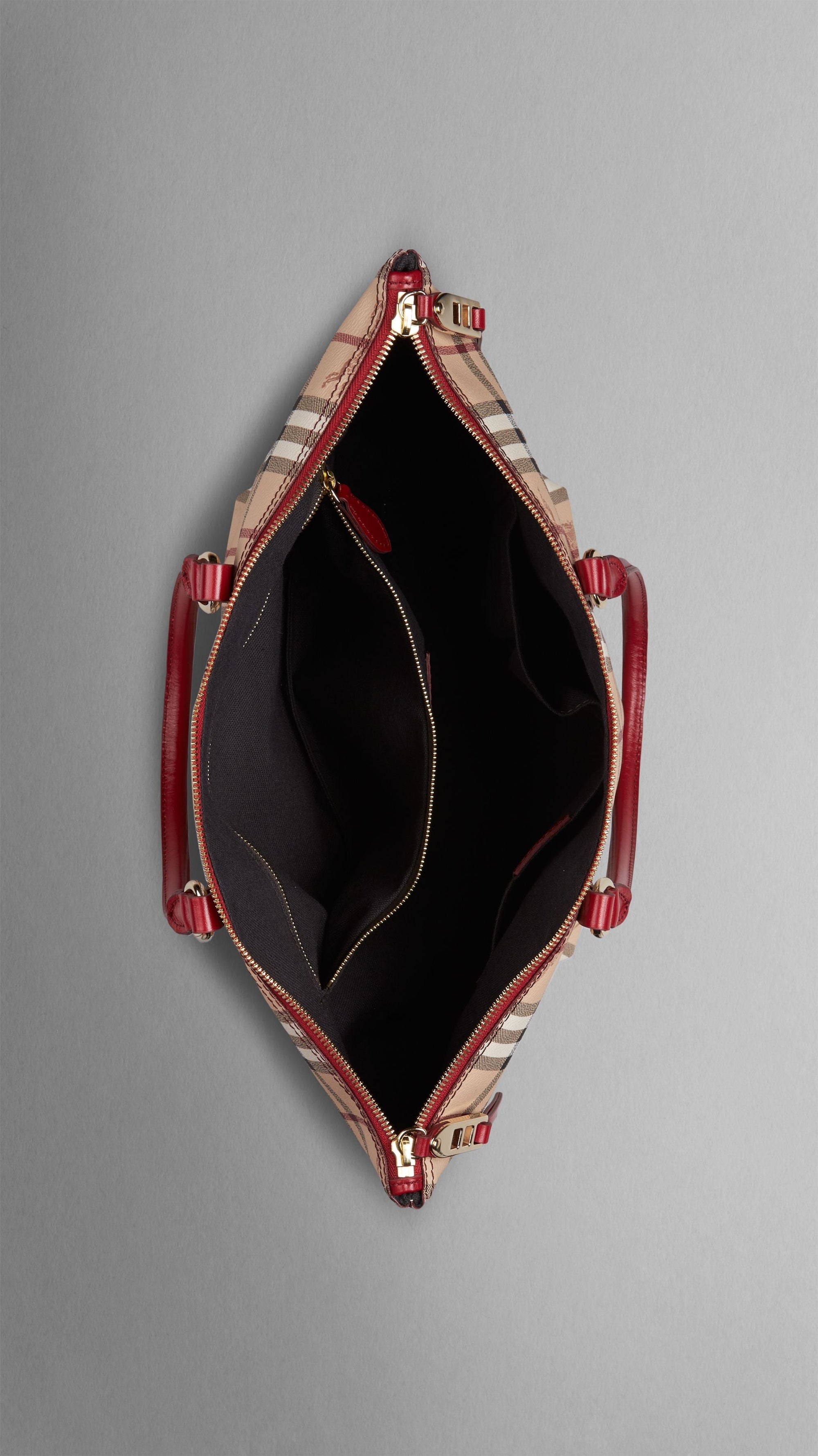 MILITARY RED Petit sac tote en Haymarket Check