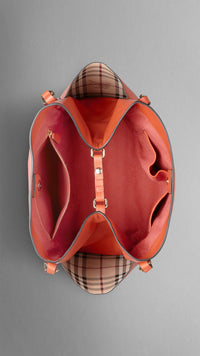 BURNT AMBER Petit sac tote en nappa