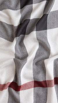 IVORY CHECK Foulard en soie et cachemire à motif check