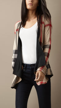 BLACK Cardigan cascade en jersey réversible