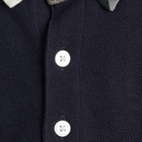 TRUE NAVY Polo avec col en check
