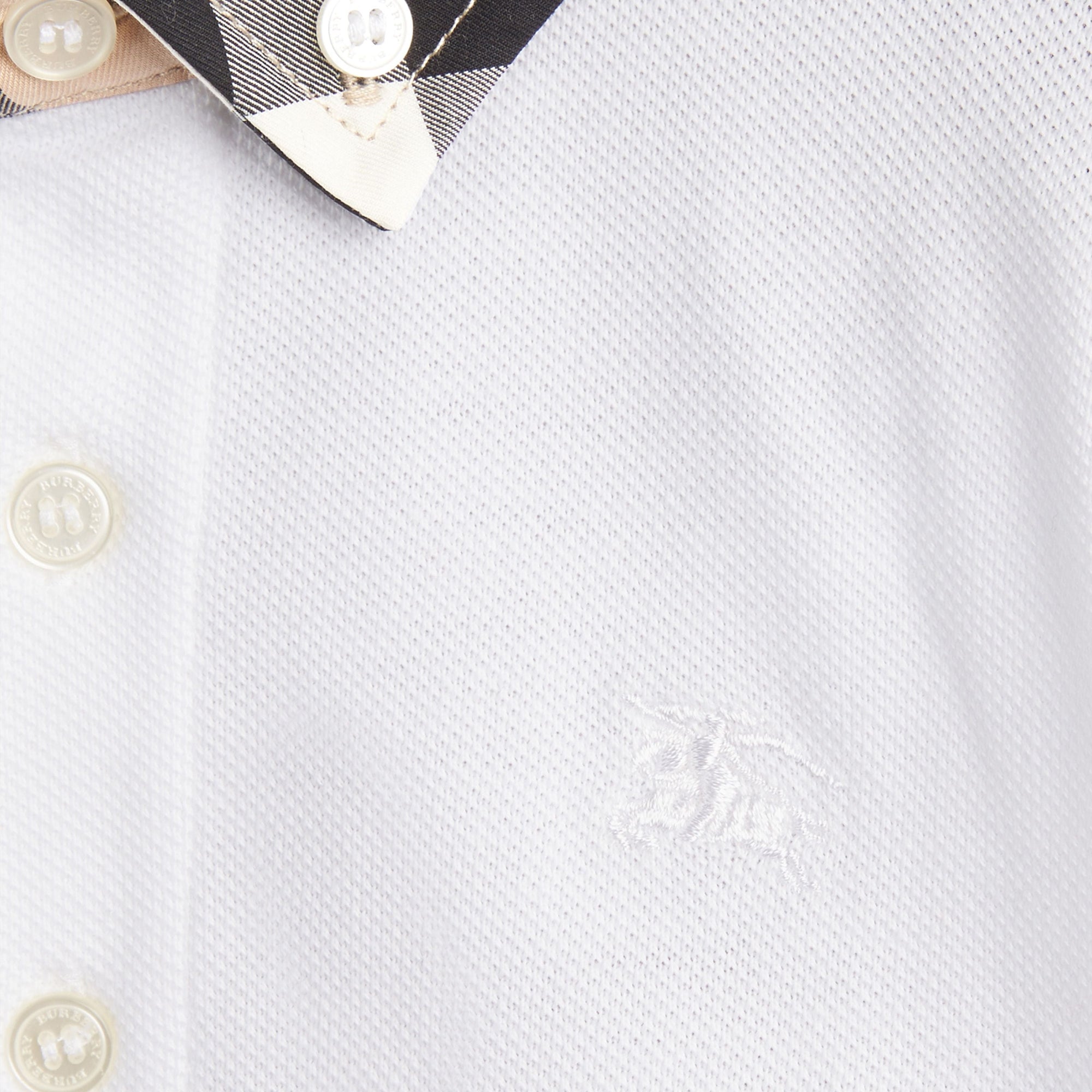 WHITE Polo avec col à motif check