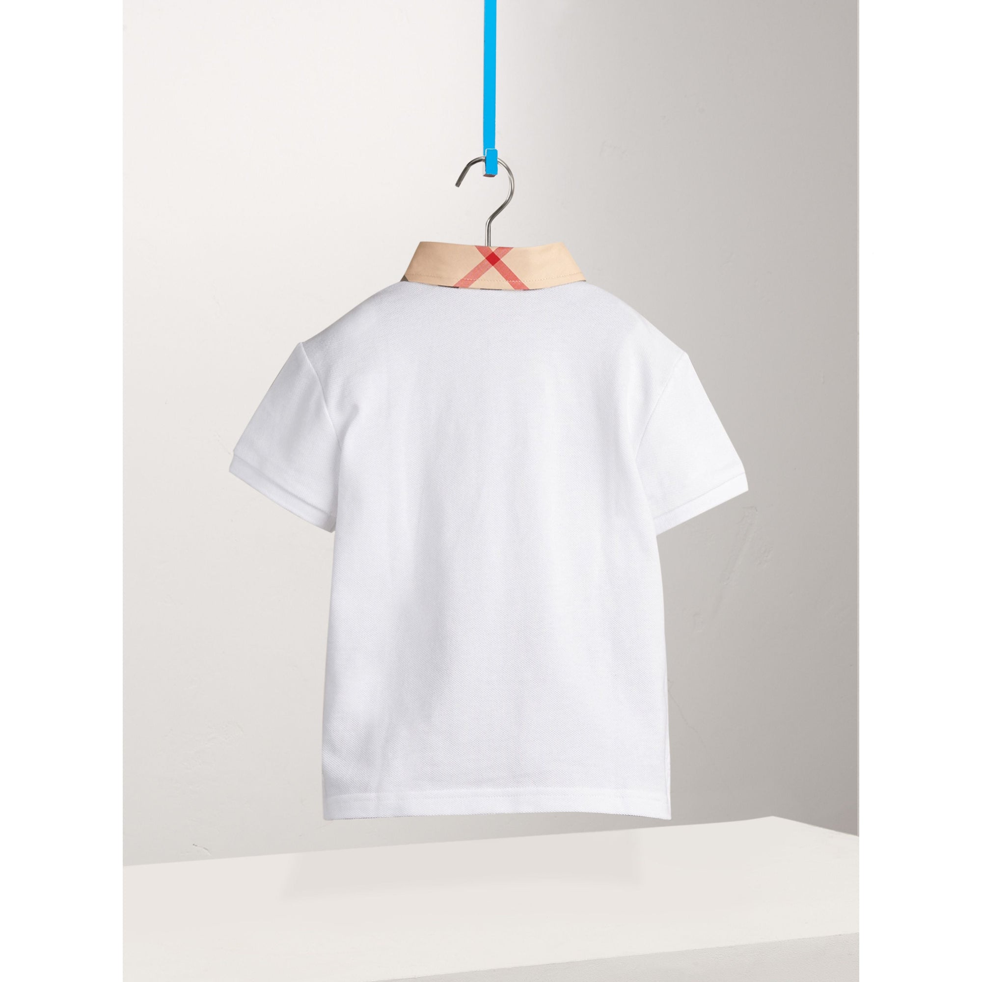 WHITE Polo avec col à motif check