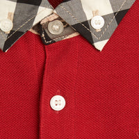MILITARY RED Polo avec col en check