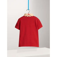 MILITARY RED Polo avec col en check