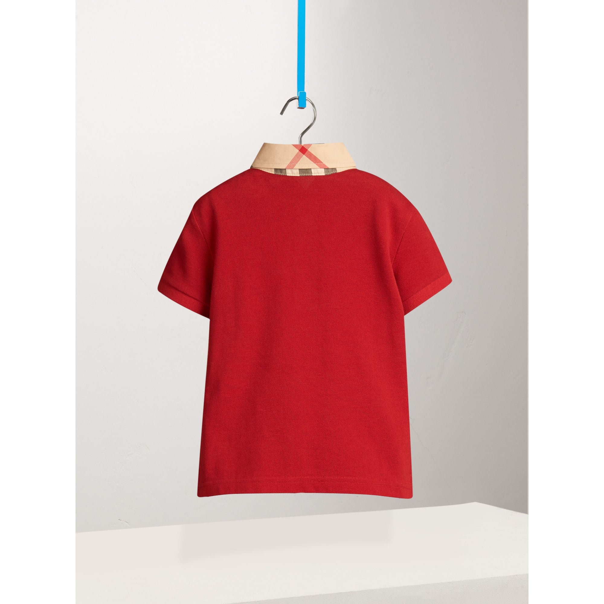 MILITARY RED Polo avec col en check