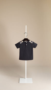 TRUE NAVY T-shirt avec touches de check