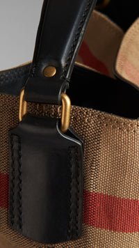 BLACK Sac hobo medium à motif Canvas check