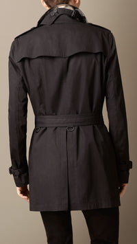 Trench-coat en sergé de coton - Noir