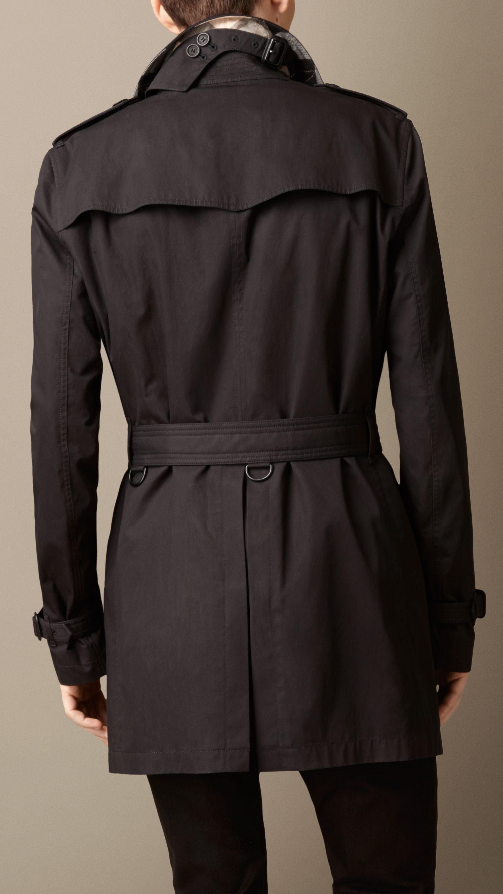 Trench-coat en sergé de coton - Noir