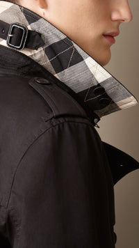 Trench-coat en sergé de coton - Noir