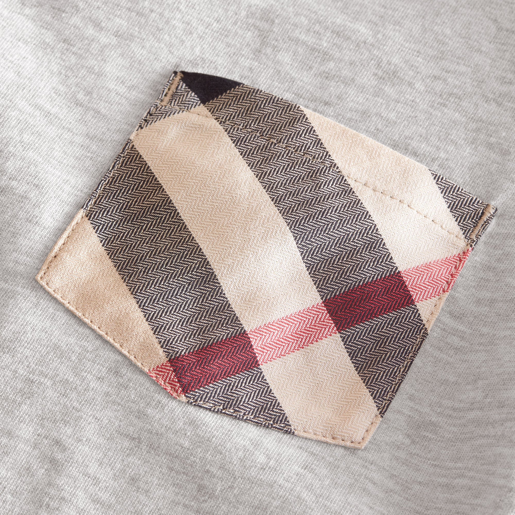 GREY MELANGE T-shirt en coton avec poche à motif check