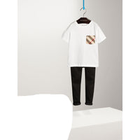 WHITE T-shirt en coton avec poche à motif check