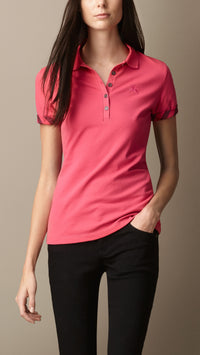 BRIGHT ROSE Polo doublé en check