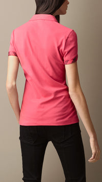 BRIGHT ROSE Polo doublé en check