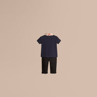 TRUE NAVY Polo avec col en check