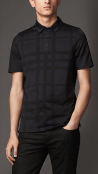 BLACK Polo en coton check