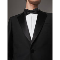 BLACK Smoking de coupe moderne semi-entoilé en laine et mohair