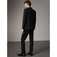 BLACK Smoking de coupe moderne semi-entoilé en laine et mohair