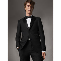 BLACK Smoking de coupe moderne semi-entoilé en laine et mohair