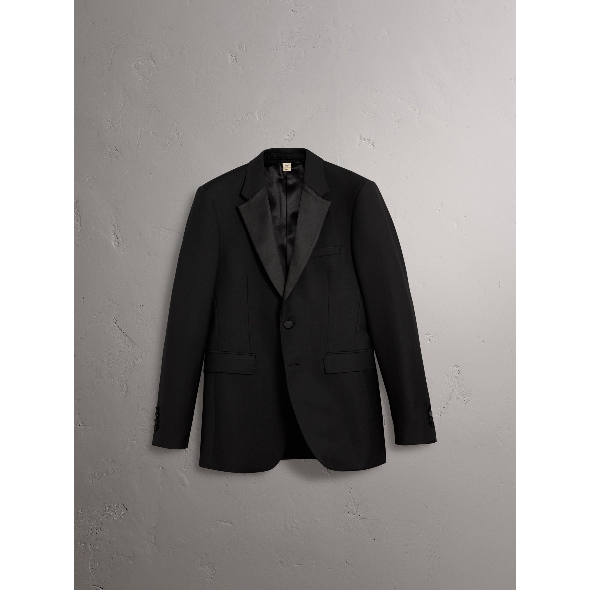 BLACK Smoking de coupe moderne semi-entoilé en laine et mohair