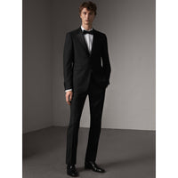 BLACK Smoking de coupe moderne semi-entoilé en laine et mohair