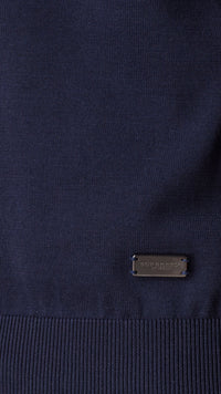 Pull col v en coton sea island - Marine