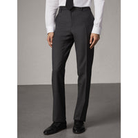 DARK GREY MELANGE Costume de coupe moderne en laine vierge Travel Tailoring