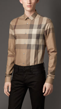 SMOKED TRENCH Chemise en check de coupe étroite