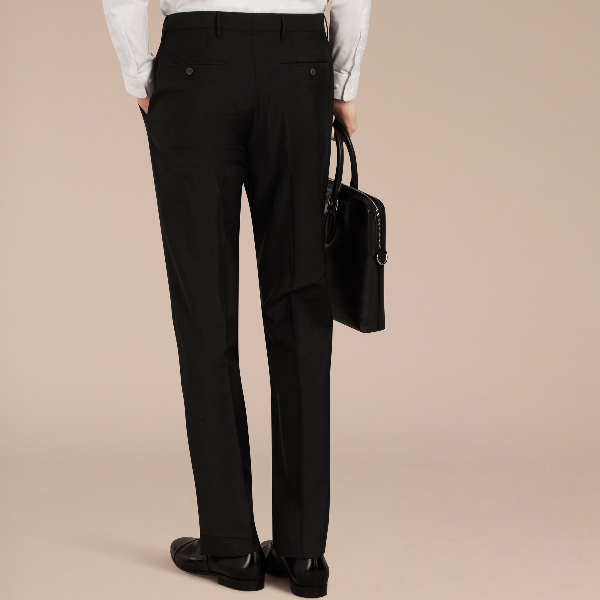 BLACK Pantalon de coupe slim en laine mohair