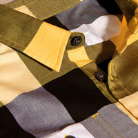 BRIGHT YELLOW Chemise en coton à manches courtes avec motif check