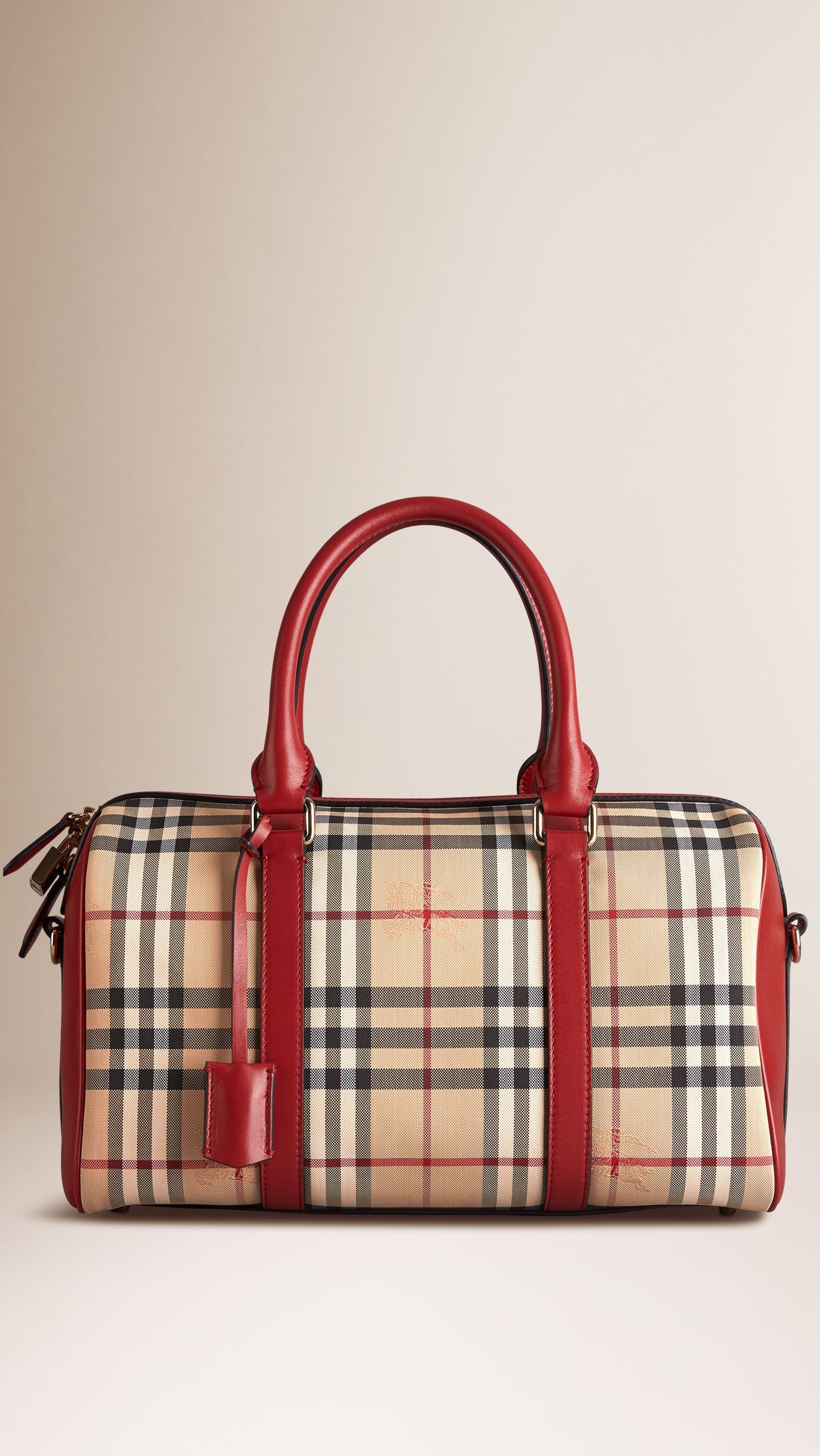 HONEY/PARADE RED Sac The Alchester medium à motif Horseferry check